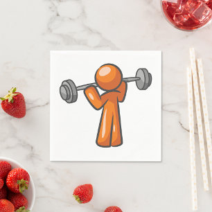 Orange Character Weightlift Paper Napkins Serviette