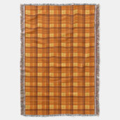 Orange Checked Tartan Print, Decke (Vorderseite Vertikal)