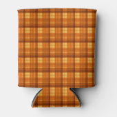 Orange Checked Tartan Print, Dosenkühler (Vorderseite)
