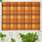 Orange Checked Tartan Print, Geschirrtuch (Gefaltet)