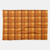 Orange Checked Tartan Print, Geschirrtuch (Horizontal)