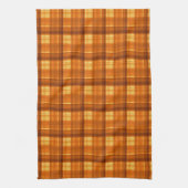 Orange Checked Tartan Print, Geschirrtuch (Vertikal)