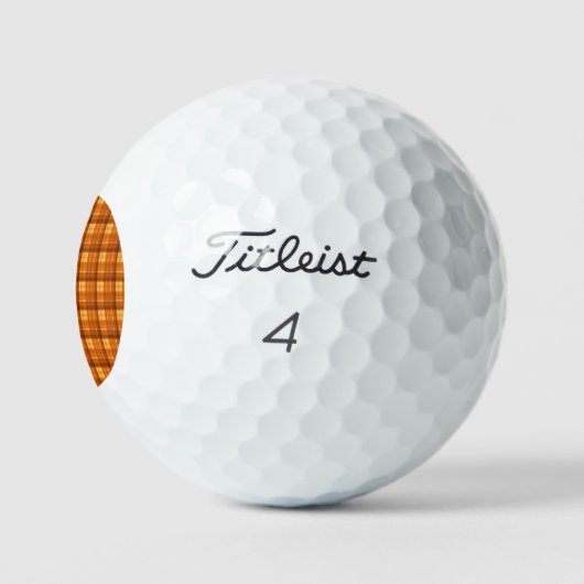 Orange Checked Tartan Print, Golfball (Logo)