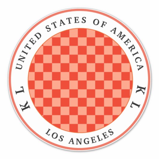 Orange Checkerboard for Vacation Aufkleber (Vorderseite)