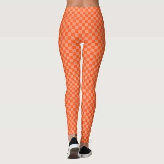 Orange Checkerboard-Leggings Leggings (Rückseite)