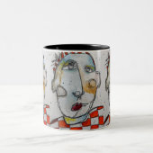 Orange Checkered 11oz Tasse (Mittel)