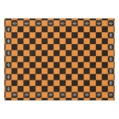 Orange Checkered Business Logo Work Event / Party Tischdecke (Vorderseite (Horizontal))
