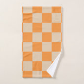 Orange Checkered Gingham Pattern Badhandtuch Set (Handtuch)