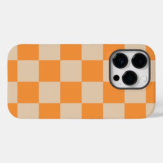 Orange Checkered Gingham Pattern Case-Mate iPhone Hülle (Rückseite (Horizontal))