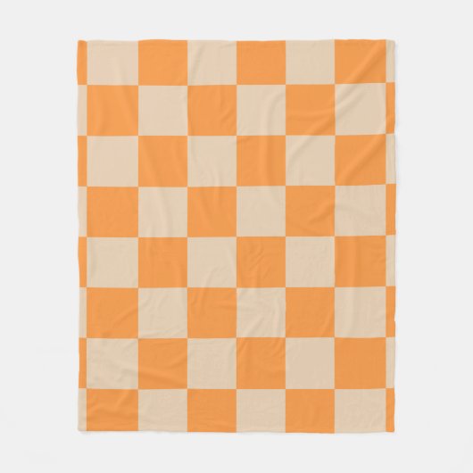 Orange Checkered Gingham Pattern Fleecedecke (Vorderseite)