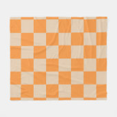 Orange Checkered Gingham Pattern Fleecedecke (Vorderseite (Horizontal))