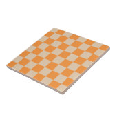 Orange Checkered Gingham Pattern Fliese (Seite)