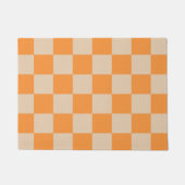 Orange Checkered Gingham Pattern Fußmatte (Vorderseite)