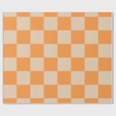 Orange Checkered Gingham Pattern Geschenkpapier (Flach)