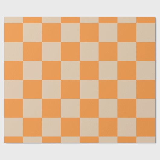 Orange Checkered Gingham Pattern Geschenkpapier (Flach)
