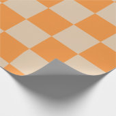 Orange Checkered Gingham Pattern Geschenkpapier (Ecke)