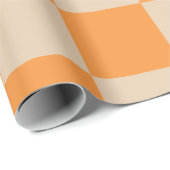 Orange Checkered Gingham Pattern Geschenkpapier (Rolleneckpunkt)