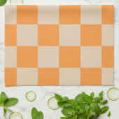 Orange Checkered Gingham Pattern Geschirrtuch (Gefaltet)
