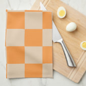 Orange Checkered Gingham Pattern Geschirrtuch (Viertel Falte)