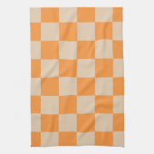 Orange Checkered Gingham Pattern Geschirrtuch (Vertikal)