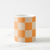 Orange Checkered Gingham Pattern Kaffeetasse (Mittel)