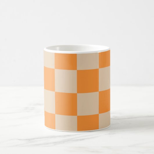 Orange Checkered Gingham Pattern Kaffeetasse (Mittel)