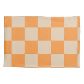 Orange Checkered Gingham Pattern Kissenbezug (Rückseite)