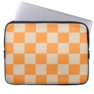 Orange Checkered Gingham Pattern Laptopschutzhülle