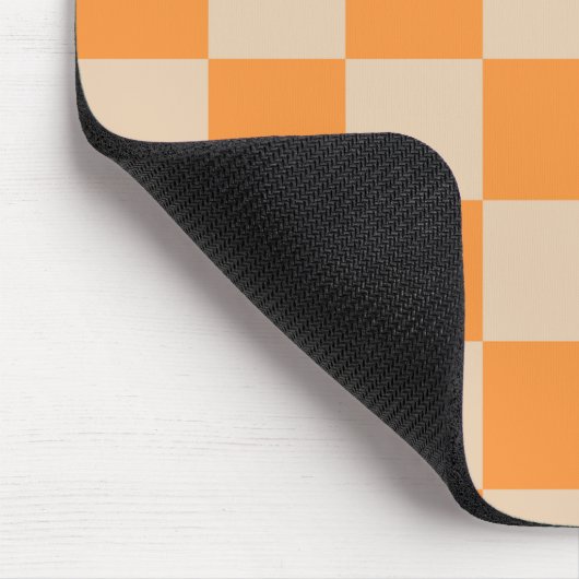 Orange Checkered Gingham Pattern Mousepad (Ecke)