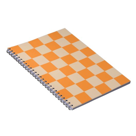 Orange Checkered Gingham Pattern Notizblock (Rechte Seite)