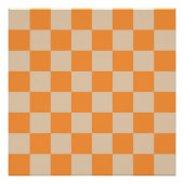 Orange Checkered Gingham Pattern Poster (Vorderseite)