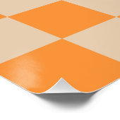Orange Checkered Gingham Pattern Poster (Ecke)