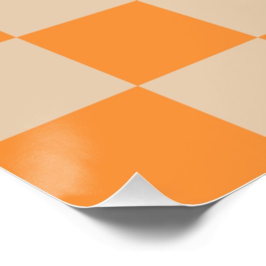 Orange Checkered Gingham Pattern Poster (Ecke)