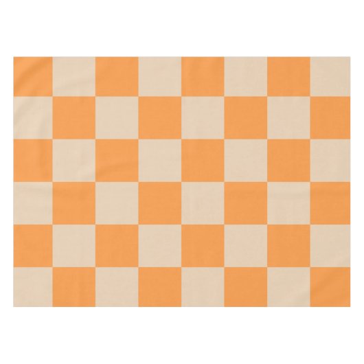Orange Checkered Gingham Pattern Tischdecke (Vorderseite (Horizontal))