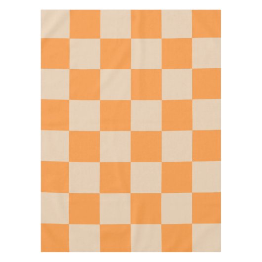 Orange Checkered Gingham Pattern Tischdecke (Vorderseite)