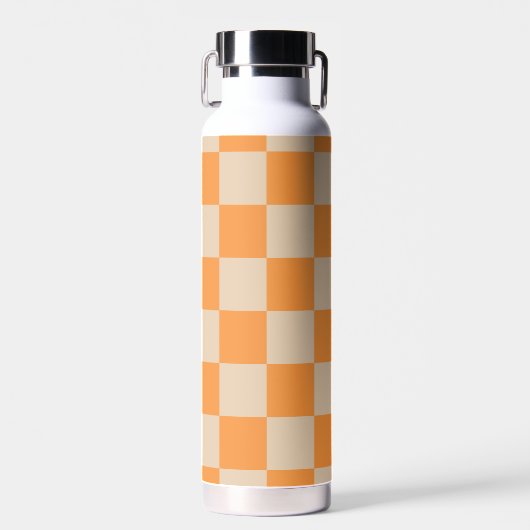 Orange Checkered Gingham Pattern Trinkflasche (Vorne)