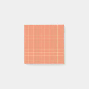 Orange Checkered Pattern Bold Grid Design Office Post-it Klebezettel