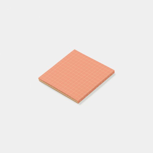 Orange Checkered Pattern Bold Grid Design Office Post-it Klebezettel (angewinkelt)