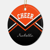 Orange Cheer 2 für einen Cheerleader 📣 💖 Keramik Ornament (Links)