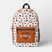 Orange Cheer Hearts, Pom Poms, Megaphon Bedruckter Rucksack (Vorderseite)