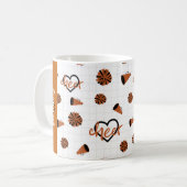 Orange Cheer Hearts, Pom Poms, Megaphon Kaffeetasse (Vorderseite Links)