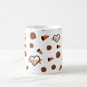 Orange Cheer Hearts, Pom Poms, Megaphon Kaffeetasse (Mittel)