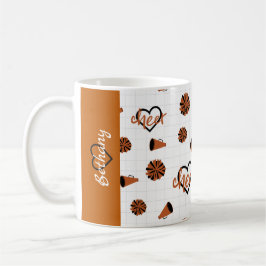 Orange Cheer Hearts, Pom Poms, Megaphon Kaffeetasse