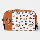 Orange Cheer Hearts, Pom Poms, Megaphon Waschbeutel (Vorderseite)