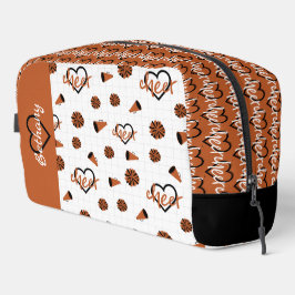 Orange Cheer Hearts, Pom Poms, Megaphon Waschbeutel