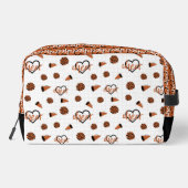 Orange Cheer Hearts, Pom Poms, Megaphon Waschbeutel (Rückseite)