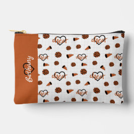 Orange Cheer Hearts, Pom Poms, Megaphon Zubehörtasche