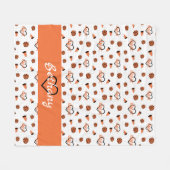 Orange Cheer Hearts, Pom Poms, Megaphone Muster Fleecedecke (Vorderseite (Horizontal))