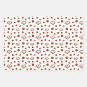 Orange Cheer Hearts, Pom Poms, Megaphone Muster Geschenkpapier Set (Vorderseite)