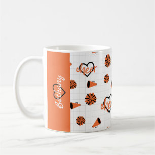 Orange Cheer Hearts, Pom Poms, Megaphone Muster Kaffeetasse